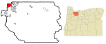 Clackamas County Oregon Incorporated and Unincorporated areas Lake Oswego Highlighted